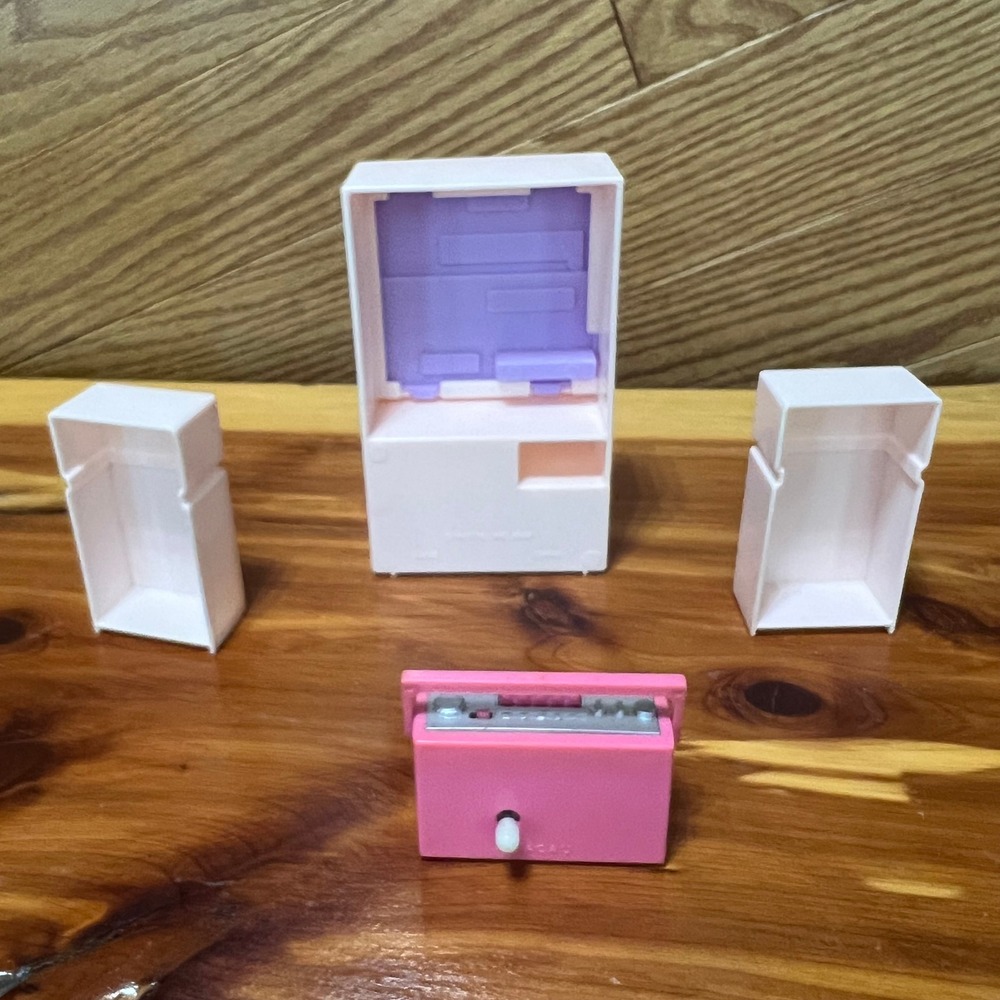 Vintage Barbie Stereo Entertainment Center Boombox Speakers Mattel 1993 Lot - Picture 8 of 8